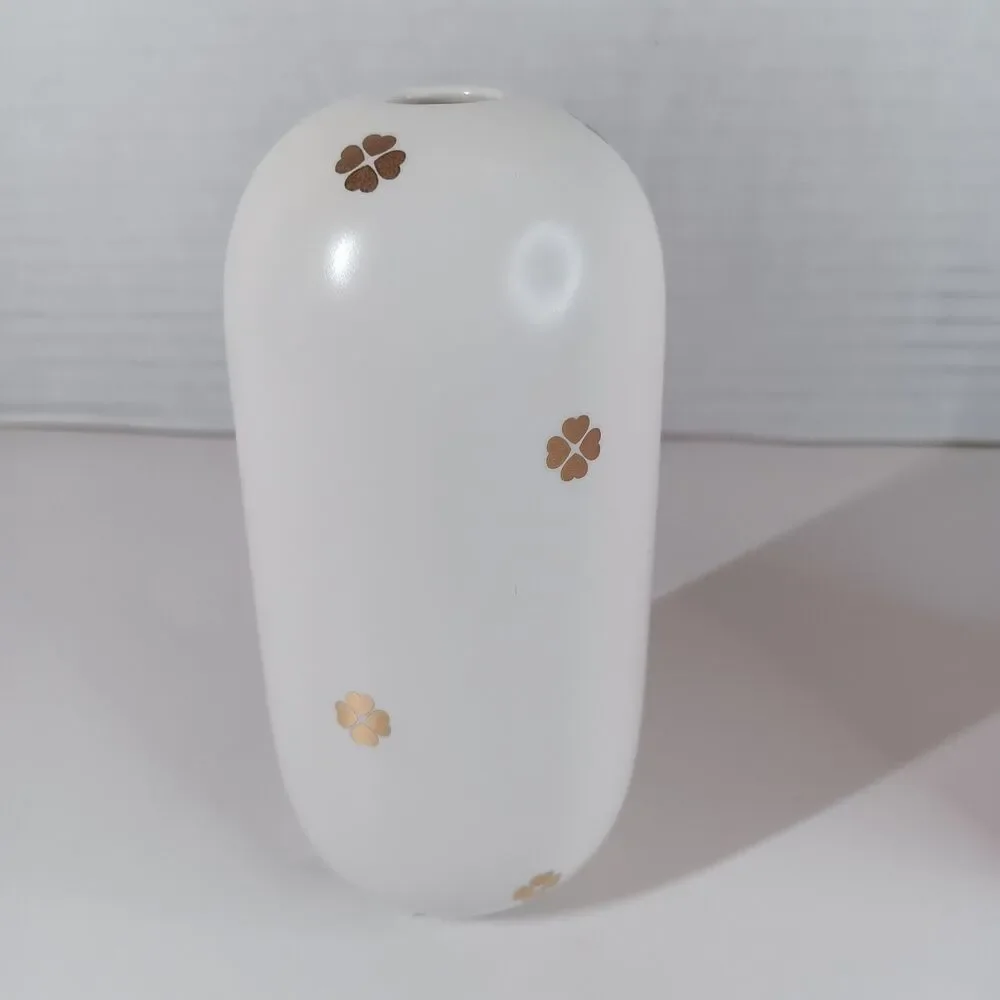 Kate Spade New York Lenox Bud Vase Spade Street White Gold 5 